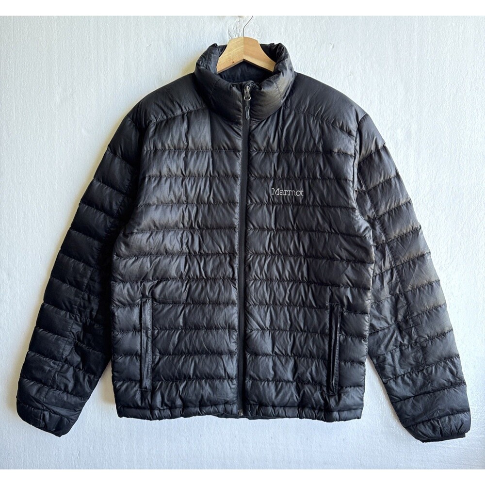 Marmot Jacket Men's Medium Black 700 Fill Duck Down Puffer Quilted Ski Insulated